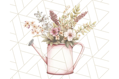 Watering Can Flowers PNG, Rustic Floral Watercolor Clipart Product Image 5