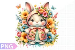 Spring Bunny Clipart - Bunny sublimation PNG Design Product Image 1