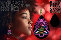 Unique Teardrop EARRINGS Design, Neon Xmas Product Image 1