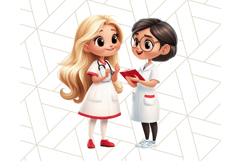 Nurse Clipart Bundle, Medical Staff PNG, Cute Kid Nurse Png Product Image 20