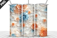 3D Flowers Tumbler Wrap | Sublimation Design | Tumble PNG Product Image 5
