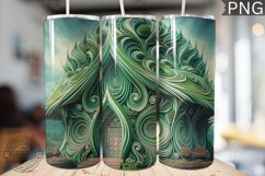 A House With A Green Roof Tumbler - Tumbler Wrap Design Product Image 1