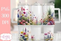 Watercolor wildflowers 40 oz tumbler PNG for sublimation Product Image 5