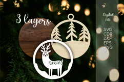 3d deer layered christmas ornaments tags files laser cut Product Image 4