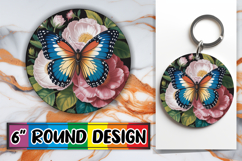 Bright Circle Ornaments Design PNG, Butterfly Product Image 1