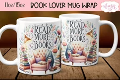 Read more books mug wrap sublimation PNG | Book lover mug Product Image 1