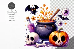 Halloween clipart, Cauldron clipart, Kids Halloween Product Image 1