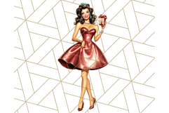 Vintage Glamorous Christmas Party Clipart PNG, Holiday Png Product Image 4