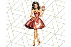 Vintage Glamorous Christmas Party Clipart PNG, Holiday Png Product Image 4