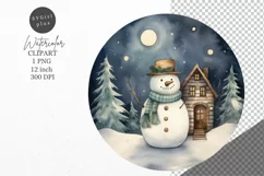 Christmas clipart, Snowman clipart, Blue Christmas Product Image 1