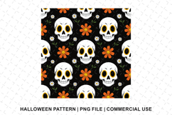 Halloween Skull Pattern Png | Sublimation | Digital Paper Product Image 1
