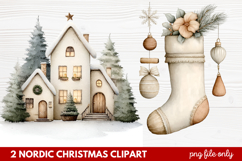 2 Nordic Christmas Clipart | Scandinavian Holiday PNG Product Image 1