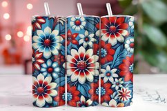 4th of July Florals 20oz Tumbler Wrap Sublimation Product Image 1