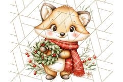 Vintage Christmas Clipart PNG, Cute Animals Holiday Elements Product Image 4