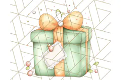Vintage Christmas Ornaments and Presents PNG Holiday Clipart Product Image 4