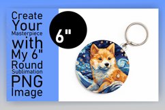 Artistic Dog Painting Round Design Sublimation Product Image 1
