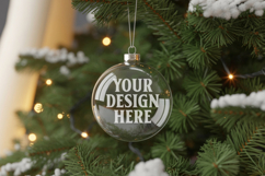 Christmas Acrylic Ornament Mockups | Round Clear Acrylic Orn Product Image 1