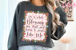 I’m A Whole Blessing PNG, Simply Blessed Affirmation Quote Product Image 4