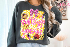 Softball Bow Png, Game Day Softball PNG, Floral Softball Bow Product Image 4