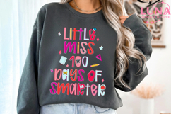 100 Days of School Png, Little miss 100 Days Smarter Png Product Image 6