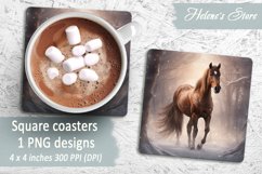 Christmas horse coaster|Square coaster sublimation| Bundle Product Image 9