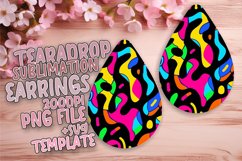 Neon Splash Teardrop Earring Sublimation Design Product Image 1