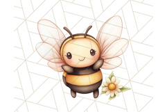 Adorable Bee Clipart PNG, Kawaii Bumblebee Illustrations Product Image 4
