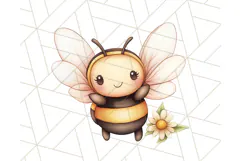 Adorable Bee Clipart PNG, Kawaii Bumblebee Illustrations Product Image 4