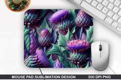 3D Flowers Mouse Pad Sublimation, Flowers Mouse Pad PNG Product Image 1