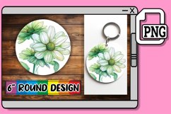 Vibrant Floral Keychain &amp; Car Coaster Sublimation Range Product Image 1