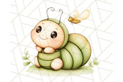 Cute Caterpillar Clipart PNG, Spring Bug Illustrations Product Image 4