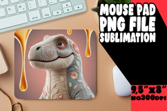 Bright MOUSE PAD Sublimation Style, Cute Dino Product Image 1
