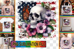 Dazzling TOTE BAG Designs PNG, Skull USA Product Image 1