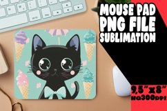 Adorable Cat Mouse Pad for Sublimation PNG Product Image 1