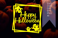 happy halloween decor laser cut, halloween party decor svg Product Image 4