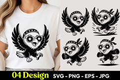 Patriotic Flying Owl SVG PNG Product Image 1