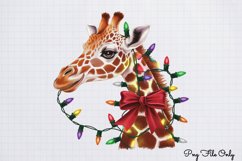 Christmas Giraffes Clipart PNG Product Image 1