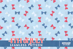 American 4th of July Patriotic Coquette Bow Seamless Pattern Product Image 1