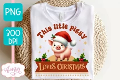 Piggy christmas design PNG, Cute Christmas sublimation Product Image 3