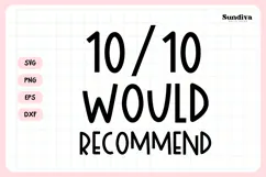 Funny Bathroom Sign Saying SVG | 10/10 Would Recommend Product Image 3