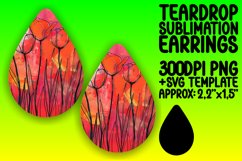 Floral Teardrop Earring Design - Colorful Sublimation Product Image 1