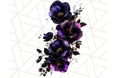 Gothic Floral PNG, Dark Aesthetic Flowers Clipart Print Product Image 4