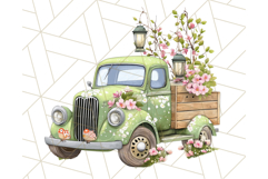 Floral Farm Truck Clipart, Cottagecore Country Truck Png Product Image 4