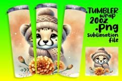 DYNAMIC 20oz Tumbler Template for Personalization , Cute Ani Product Image 1