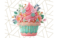 Paper Cupcake Clipart Layered Paper Scrapbook Collage Png Product Image 4