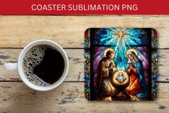 square coaster - stained glass nativity Product Image 1