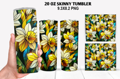 Flower Skinny Tumbler 20oz Wrap Design, Flowers Tumble PNG Product Image 1