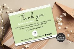 Simple Thank You Card Sage Green Lace Template Editable Product Image 2