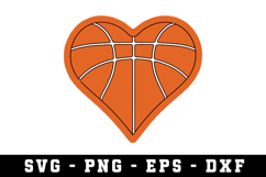 Basketball Heart Svg |Basketball SVG Cut files | Cricut Product Image 1