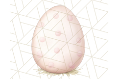 Pastel Pink Easter Bunny Egg and Flowers Clipart PNG Product Image 4